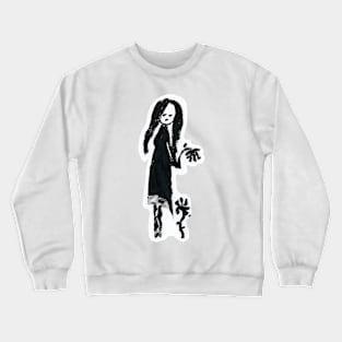 Stick girl (III/IV) and flowers (cut-out) Crewneck Sweatshirt